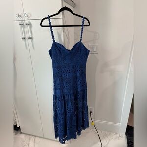 Farm Rio Eyelet Midi Palm Dress